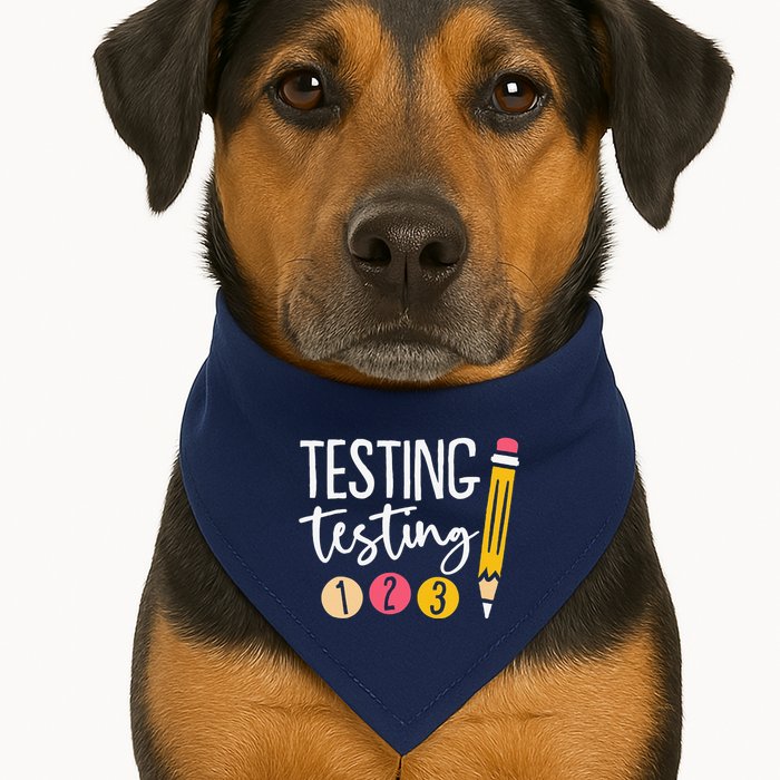 Testing Testing 123 Cute Test Day USA-Made Doggie Bandana