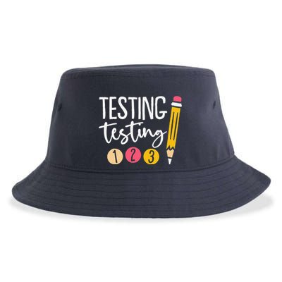 Testing Testing 123 Cute Test Day Sustainable Bucket Hat