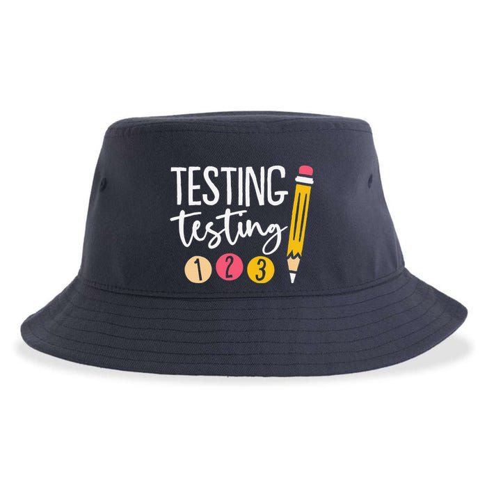 Testing Testing 123 Cute Test Day Sustainable Bucket Hat