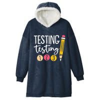 Testing Testing 123 Cute Test Day Hooded Wearable Blanket