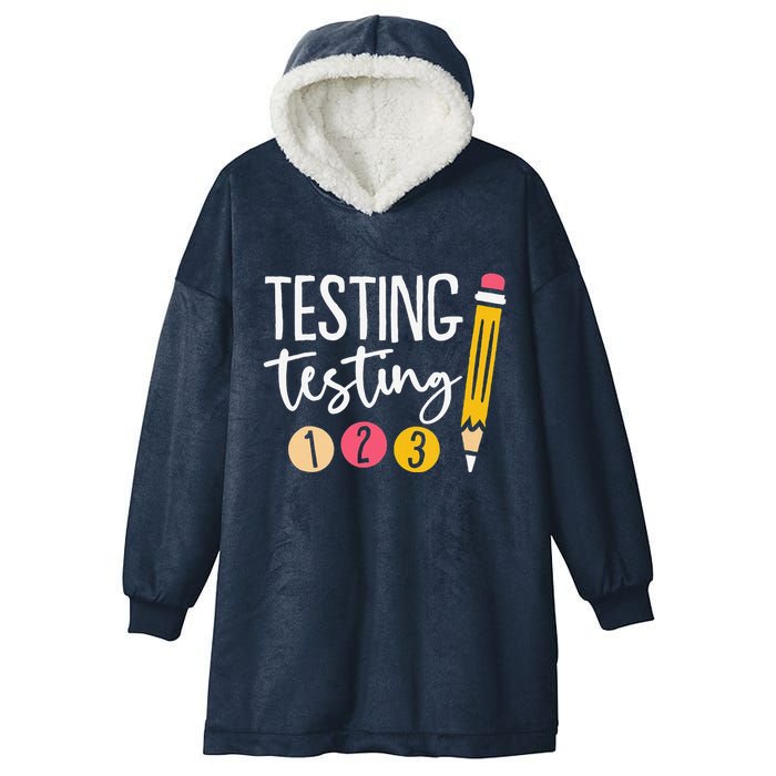 Testing Testing 123 Cute Test Day Hooded Wearable Blanket