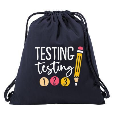 Testing Testing 123 Cute Test Day Drawstring Bag