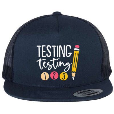 Testing Testing 123 Cute Test Day Flatbill Hat