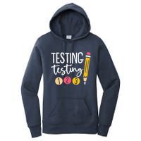 Testing Testing 123 Cute Test Day Women's Pullover Hoodie