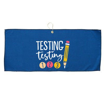 Testing Testing 123 Cute Test Day Large Microfiber Waffle Golf Towel