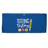 Testing Testing 123 Cute Test Day Large Microfiber Waffle Golf Towel
