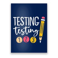 Testing Testing 123 Cute Test Day Poster