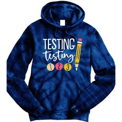 Testing Testing 123 Cute Test Day Tie Dye Hoodie