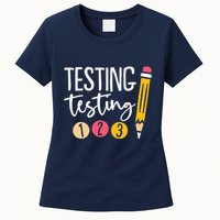 Testing Testing 123 Cute Test Day Womens T-Shirt