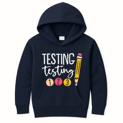 Testing Testing 123 Cute Test Day Kids Hoodie