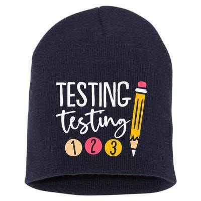 Testing Testing 123 Cute Test Day Short Acrylic Beanie
