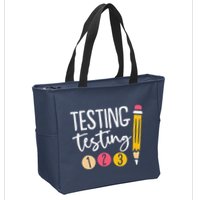 Testing Testing 123 Cute Test Day Zip Tote Bag
