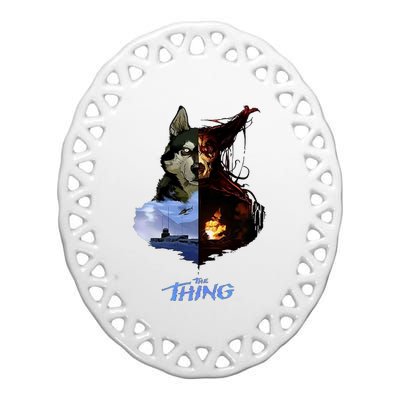 The Thing 1982 Horror Scary Movie Halloween Costume Dog Ceramic Oval Ornament