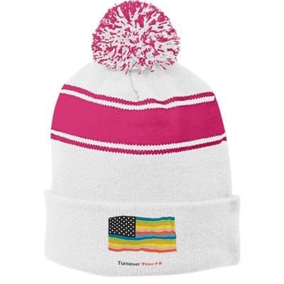 Turnover T.O.U.R 15 Pride Flag Stripe Pom Pom Beanie