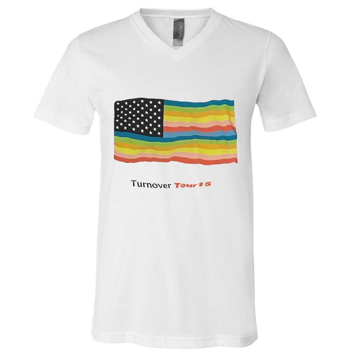 Turnover T.O.U.R 15 Pride Flag V-Neck T-Shirt