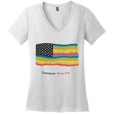 Turnover T.O.U.R 15 Pride Flag Women's V-Neck T-Shirt