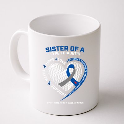 T1d Type 1 Diabetes Awareness Sister Of A Type 1 Diabetic Gift Coffee Mug