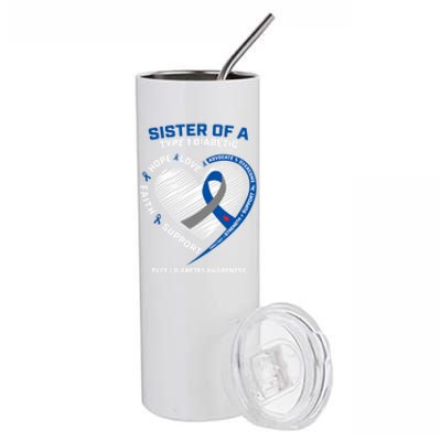 T1d Type 1 Diabetes Awareness Sister Of A Type 1 Diabetic Gift Stainless Steel Tumbler