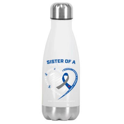 T1d Type 1 Diabetes Awareness Sister Of A Type 1 Diabetic Gift Stainless Steel Insulated Water Bottle