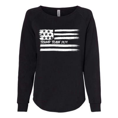 Trump Train 2024 President Election Campaign Usa Flag Pride Funny Gift Womens California Wash Sweatshirt