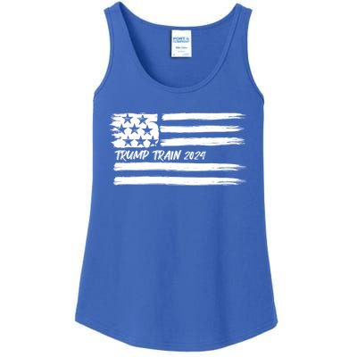 Trump Train 2024 President Election Campaign Usa Flag Pride Funny Gift Ladies Essential Tank