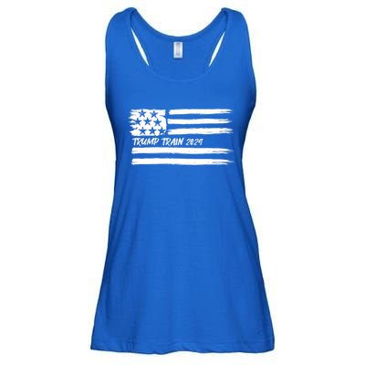 Trump Train 2024 President Election Campaign Usa Flag Pride Funny Gift Ladies Essential Flowy Tank