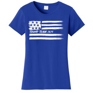 Trump Train 2024 President Election Campaign Usa Flag Pride Funny Gift Women's T-Shirt