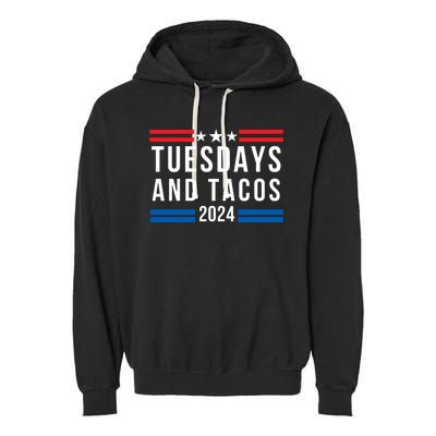 Tuesdays & Tacos 2024 Funny Foodie Trendy Mexican Fiesta Taco Lover Foodie Humor Garment-Dyed Fleece Hoodie