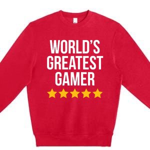 The Throne 2024 WorldS Greatest Gamer Premium Crewneck Sweatshirt