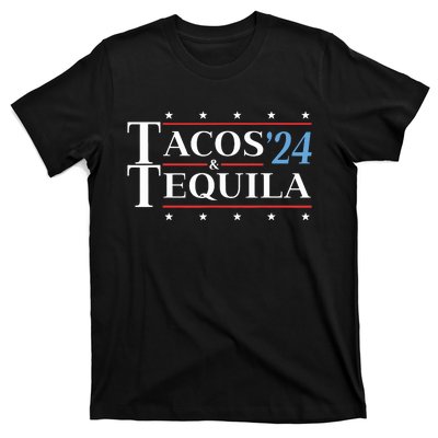 Tacos Tequila 24 Funny Presidential Election 2024 Parody T-Shirt