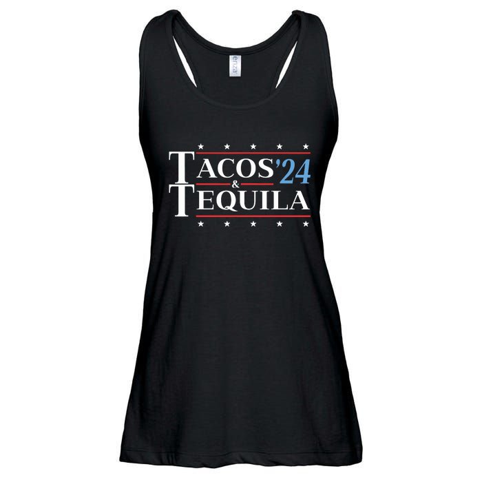 Tacos Tequila 24 Funny Presidential Election 2024 Parody Ladies Essential Flowy Tank