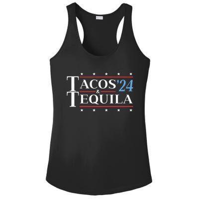 Tacos Tequila 24 Funny Presidential Election 2024 Parody Ladies PosiCharge Competitor Racerback Tank