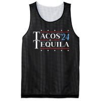 Tacos Tequila 24 Funny Presidential Election 2024 Parody Mesh Reversible Basketball Jersey Tank