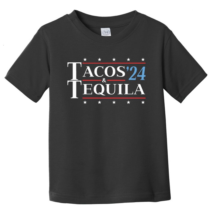 Tacos Tequila 24 Funny Presidential Election 2024 Parody Toddler T-Shirt