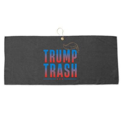 Trash Trump 2024 Grunge Garbage For Trump Large Microfiber Waffle Golf Towel