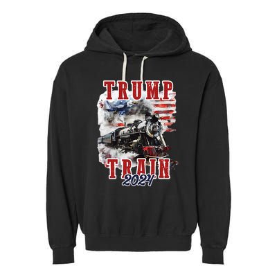 Trump Train 2024 Garment-Dyed Fleece Hoodie