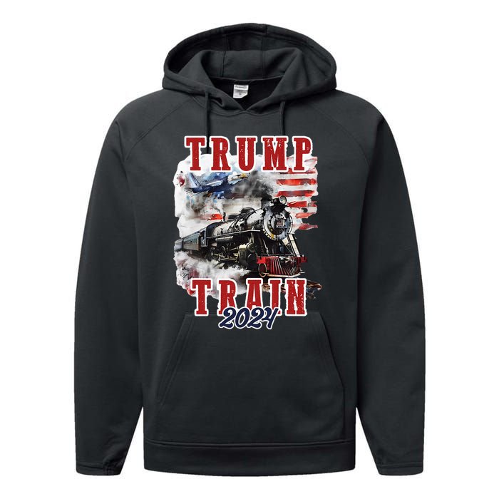 Trump Train 2024 Performance Fleece Hoodie