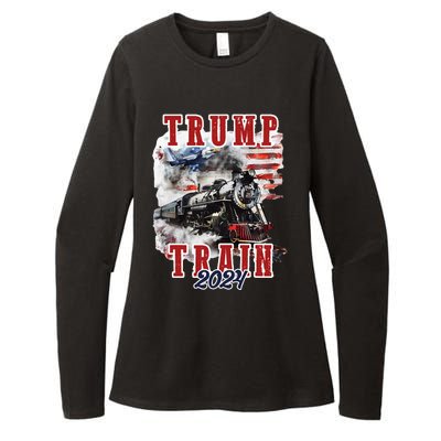 Trump Train 2024 Womens CVC Long Sleeve Shirt