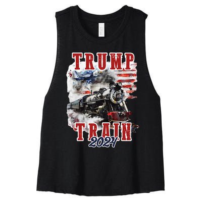 Trump Train 2024 Women's Racerback Cropped Tank