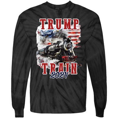 Trump Train 2024 Tie-Dye Long Sleeve Shirt