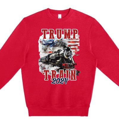 Trump Train 2024 Premium Crewneck Sweatshirt