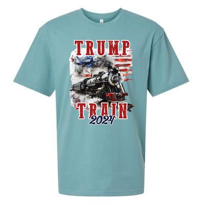 Trump Train 2024 Sueded Cloud Jersey T-Shirt