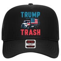 Trump Trash 2024 Grunge Vintage Garbage For Trump High Crown Mesh Back Trucker Hat