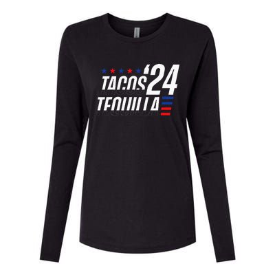 Tacos & Tequila 2024 Election Womens Cotton Relaxed Long Sleeve T-Shirt