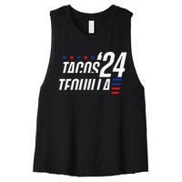 Tacos & Tequila 2024 Election Women's Racerback Cropped Tank