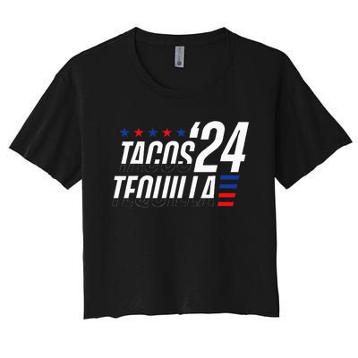 Tacos & Tequila 2024 Election Women's Crop Top Tee