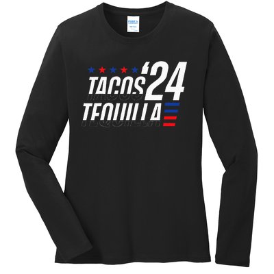 Tacos & Tequila 2024 Election Ladies Long Sleeve Shirt