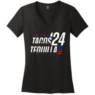 Tacos & Tequila 2024 Election Women's V-Neck T-Shirt