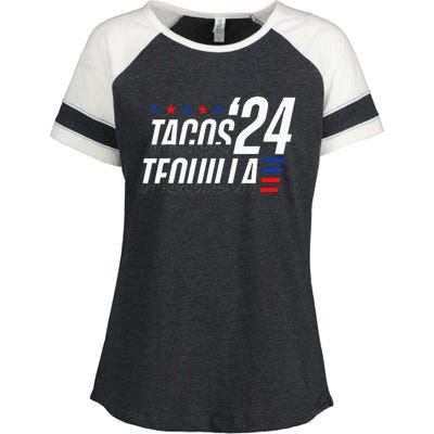 Tacos & Tequila 2024 Election Enza Ladies Jersey Colorblock Tee