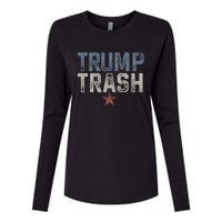 Trump Trash 2024 Grunge Vintage Garbage For Trump Womens Cotton Relaxed Long Sleeve T-Shirt